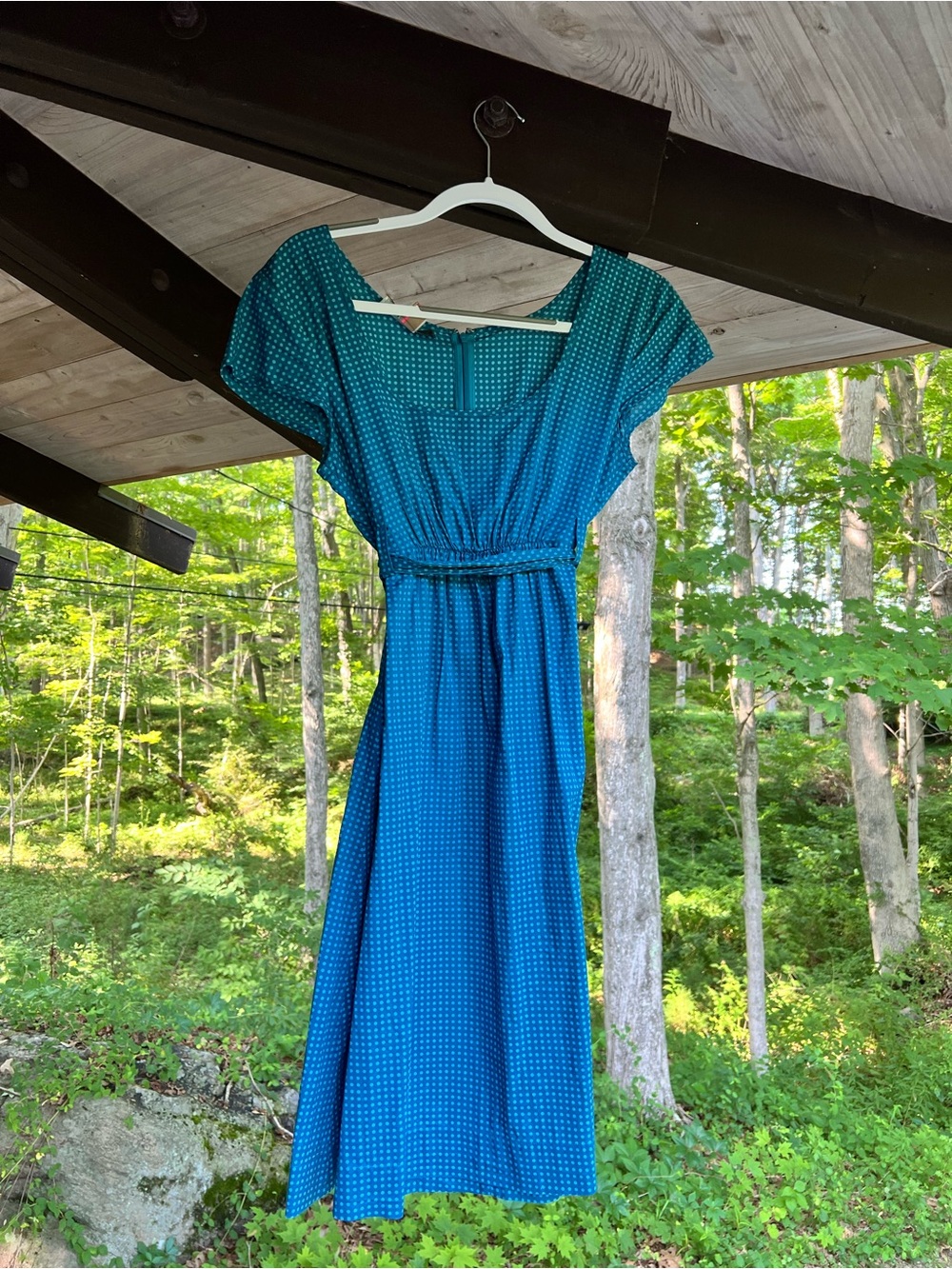 Orla Kiely Teal Polka Dot Dress size 8